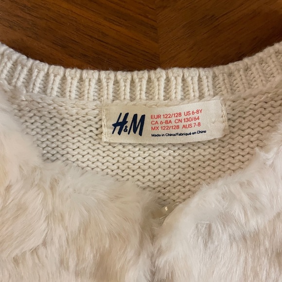 H&M faux fur vest, white - Picture 3 of 4